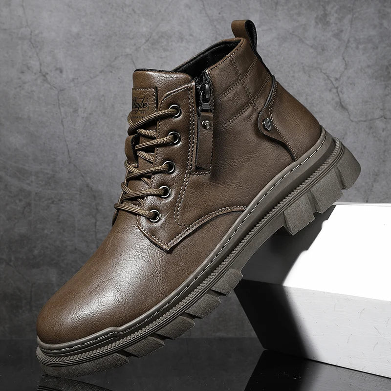 Archie | Weit geschnittene Retro Chelsea-Stiefel aus Leder